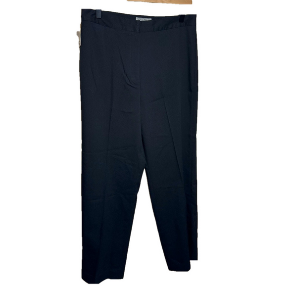 Eddie Bauer NWT Wool Blend Black Wide Leg Stretch Dress Pants Size 12P - Picture 1 of 12